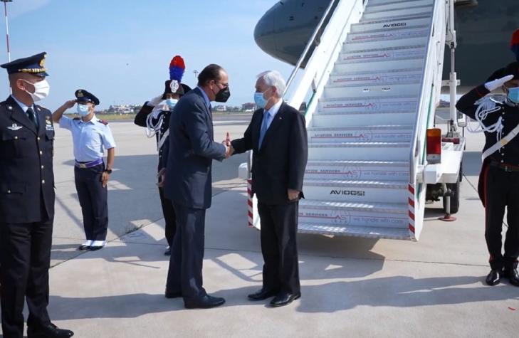 Presidente Piñera llega a Roma para reunirse con máximas autoridades de Italia