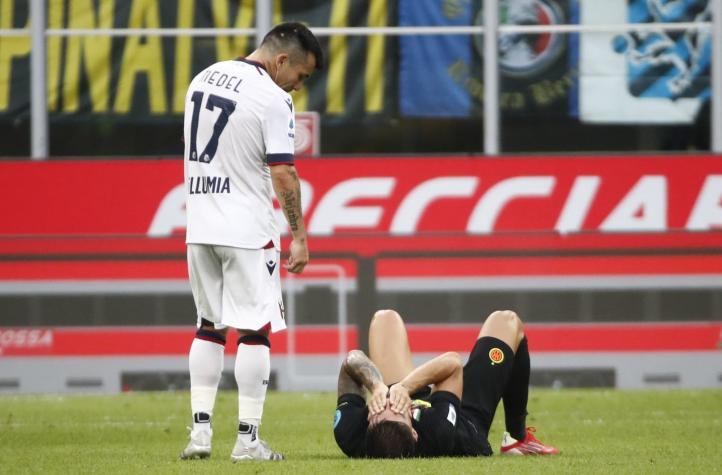 Hubo manotazos: Gary Medel tuvo duro cruce con Lautaro Martínez en el Inter-Bologna