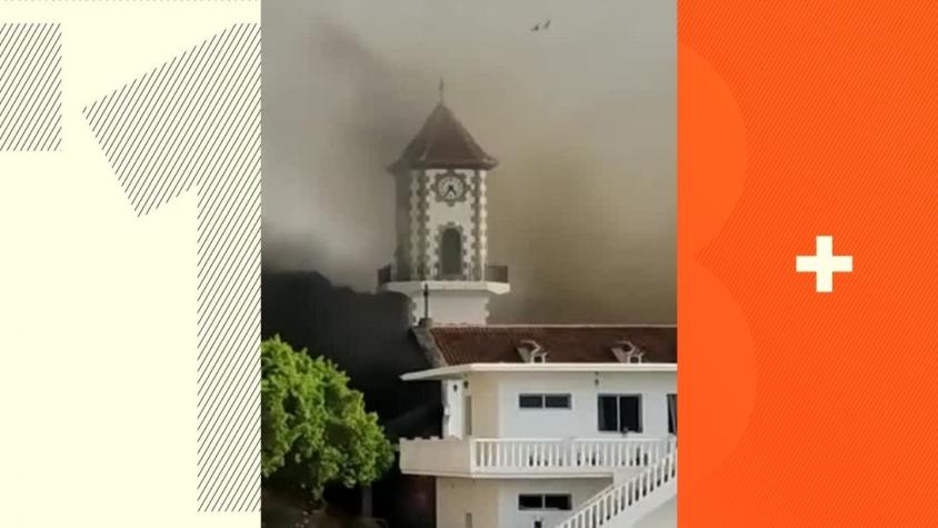 [VIDEO] El impresionante registro de una iglesia que fue "tragada" por lava del volcán Cumbre Vieja