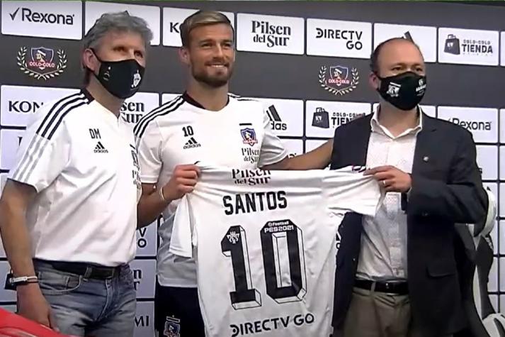 Santos es presentado oficialmente en Colo Colo: "Con el tiempo se irá notando lo que puedo aportar"