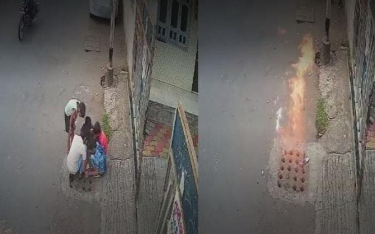 [VIDEO] Un grupo de niños prenden fuego sobre un conducto de gas envolviéndolos en llamas