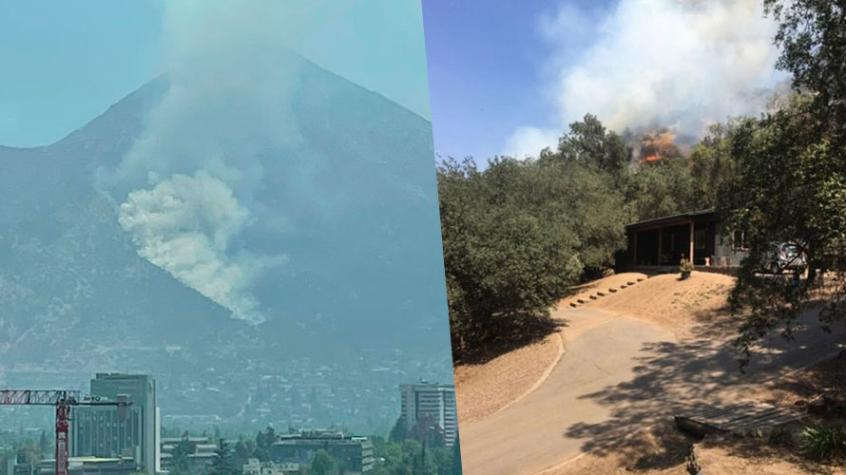 Incendio forestal afecta ladera del cerro Manquehue: Bomberos trabaja en el lugar