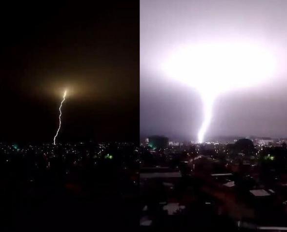 Tormenta eléctrica se registra la madrugada de este martes en Temuco