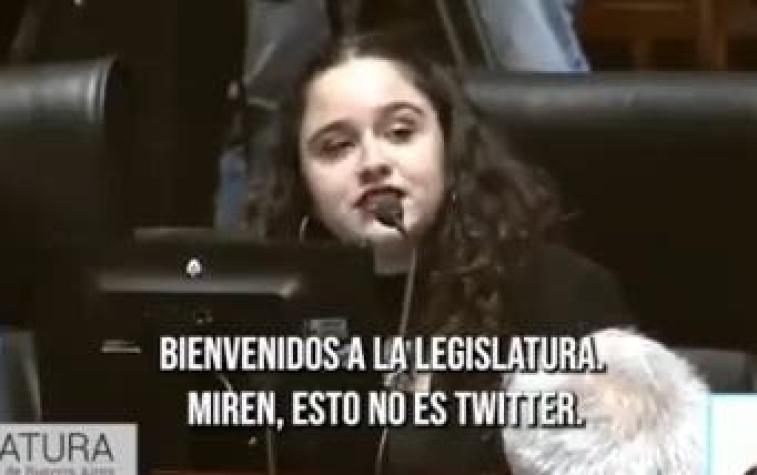"No pienso ser su víctima": El aplaudido discurso de una legisladora argentina tras ataque machista