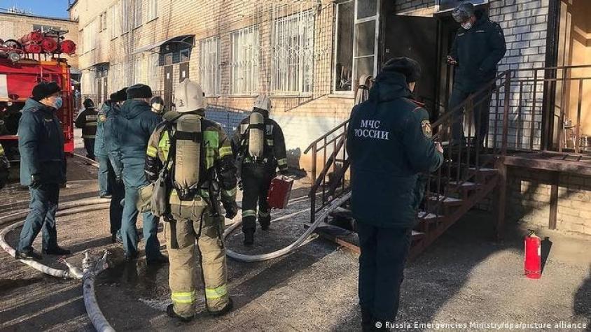 Incendio en un hospital para pacientes COVID-19 deja dos muertos en Rusia