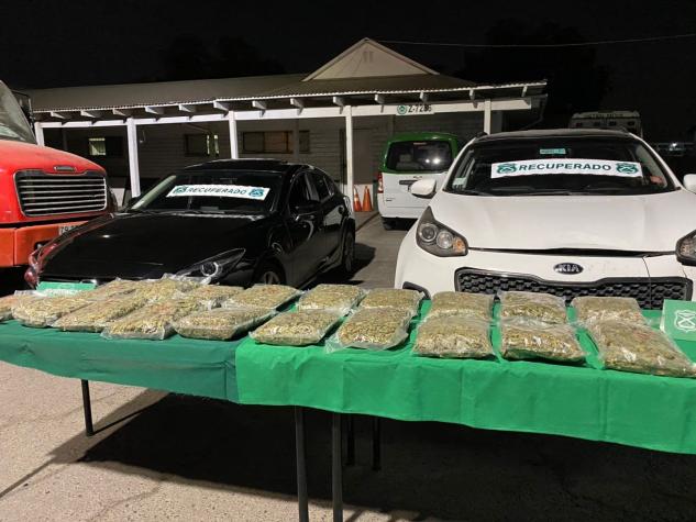 Cuatro detenidos por el porte de 10 kilos de marihuana en Lo Espejo