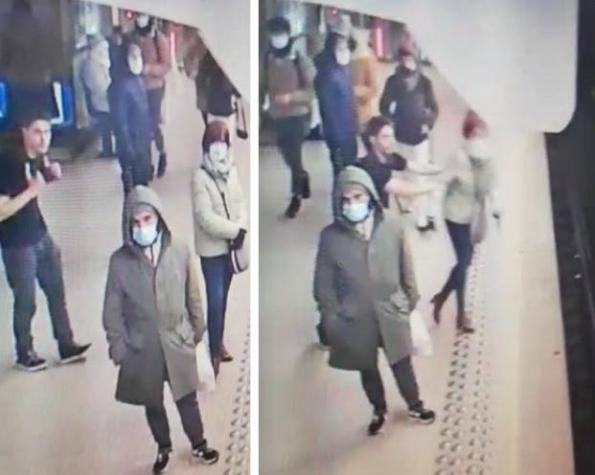 [VIDEO] Salvada milagrosa: Mujer es empujada a las vías del metro en Bélgica