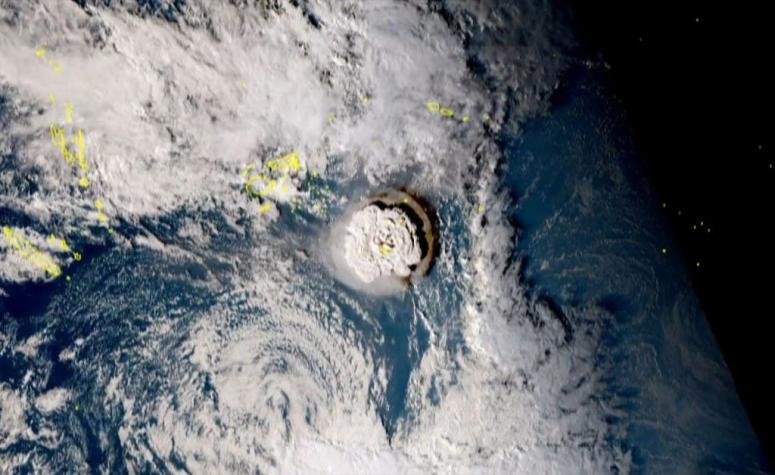 Intensidad de la erupción en Tonga sería un fenómeno que ocurre cada mil años