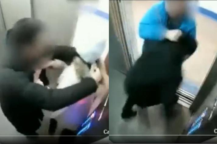 Padre le da una golpiza a sujeto que intentó abusar de su hija menor de edad en un ascensor