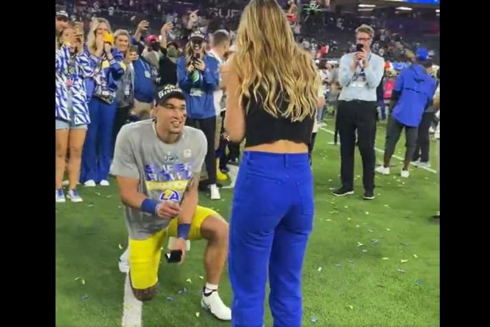 Cuando ganas un Super Bowl antes de San Valentín: Jugador sorprendió a su novia tras el triunfo