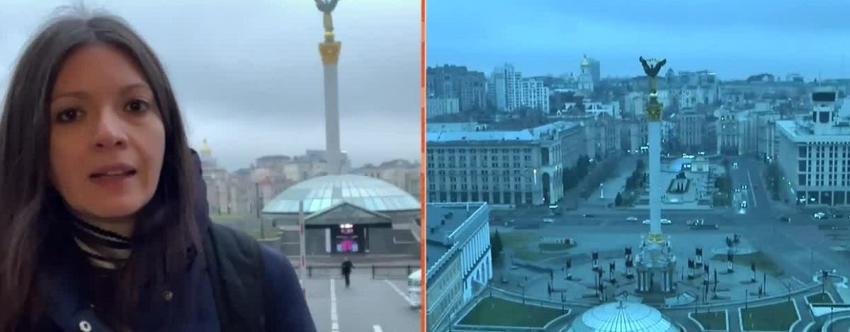 VIDEO: Periodista de T13 capta en vivo las sirenas de alerta en Ucrania tras ofensiva de Rusia