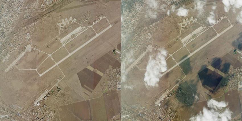 INTERACTIVO: El antes y después de una base aérea de Ucrania tras ataque de Rusia