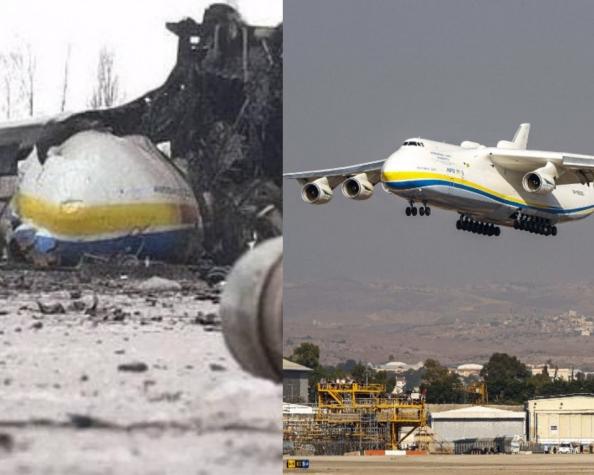 Difunden primeras imágenes de la destrucción del avión ucraniano más grande del mundo