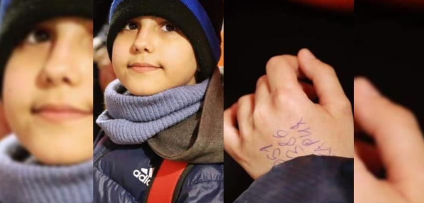 Niño de 11 años escapó de Ucrania con su pasaporte y un número telefónico escrito en su mano