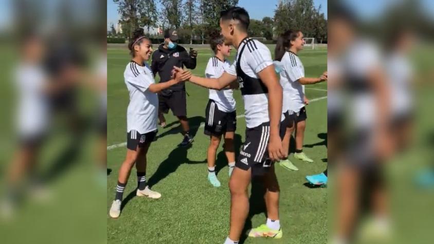 Primer equipo y plantel femenino de Colo Colo entrenan juntos en este Día Internacional de la Mujer