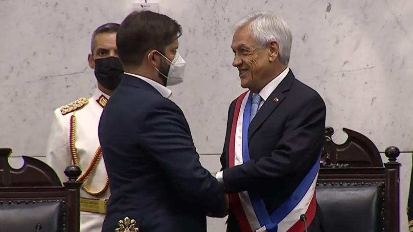 "Yo tengo una muy buena opinión de usted": La frase de Piñera a Boric en el cambio de mando "Yo tengo una muy buena opinión de usted": La frase de Piñera a Boric en el cambio de mando