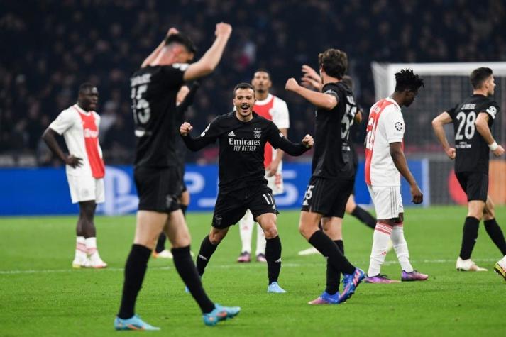 Benfica elimina al Ajax y se instala en los cuartos de final de la Champions League
