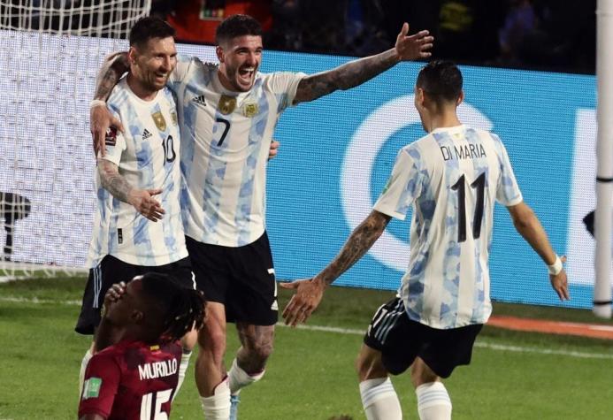 Argentina de fiesta golea a Venezuela con un Messi inspirado y golazo de Di María