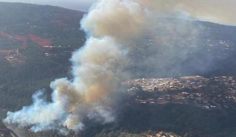 Amenaza viviendas: Declaran Alerta Roja por incendio forestal en la comuna de Valparaíso