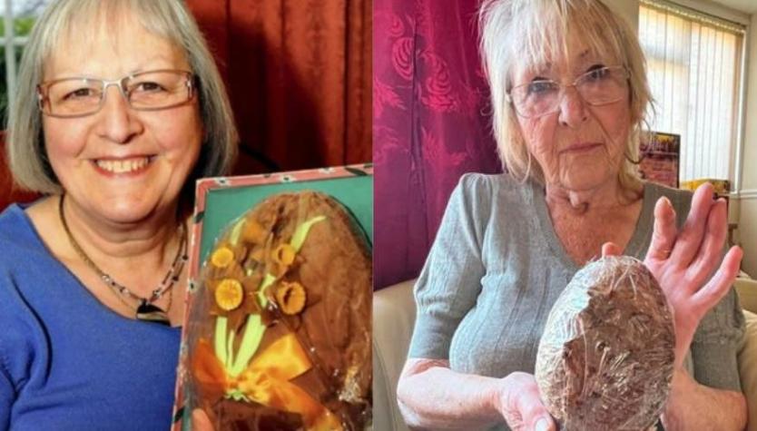 Ambos tienen más de 60 años: Dos mujeres compiten por tener el huevo de chocolate más antiguo