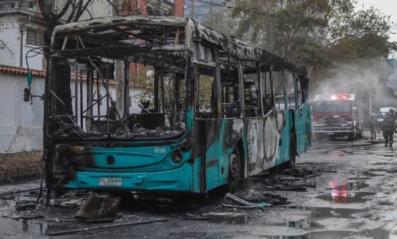 Bus del transporte público Red termina quemado tras protesta en el exterior del INBA