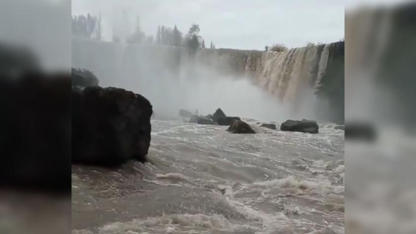 [VIDEO] Salto del Laja recupera su potente caudal por las lluvias en el Biobío