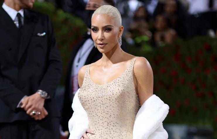 Kim Kardashian wearing Marilyn Monroe's iconic dress