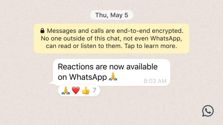 Las reacciones a mensajes ya están disponibles en WhatsApp