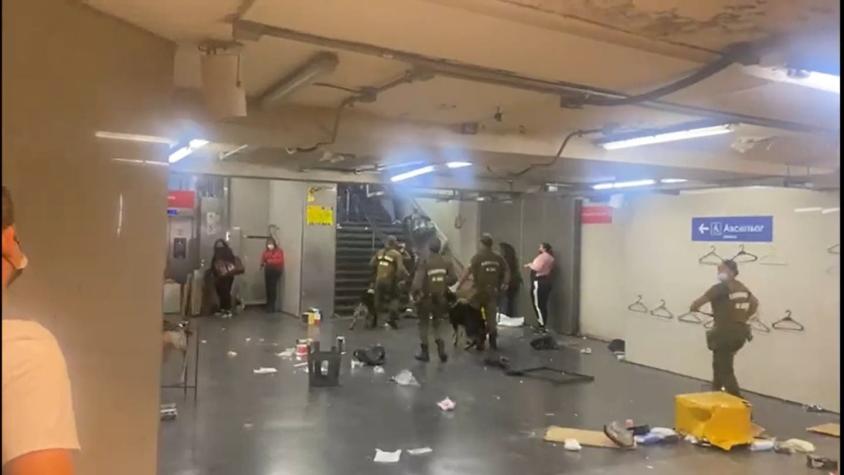 Comerciantes ambulantes se enfrentan a carabineros en metro Estación Central