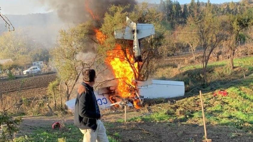 Avioneta se estrelló en el sector Las Tinajas de Melipilla
