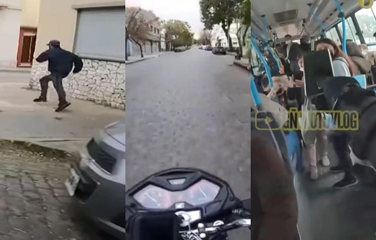 Motociclista grabó arriesgada maniobra para atrapar a ladrón: recuperó celular robado y lo devolvió