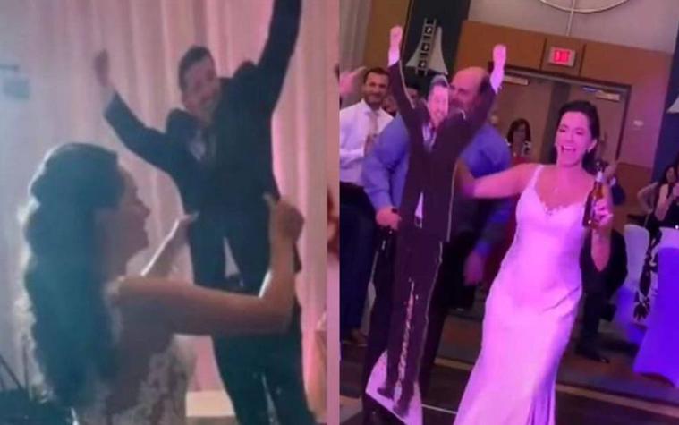 Mujer celebró su boda con novio de cartón porque su esposo no alcanzó a llegar