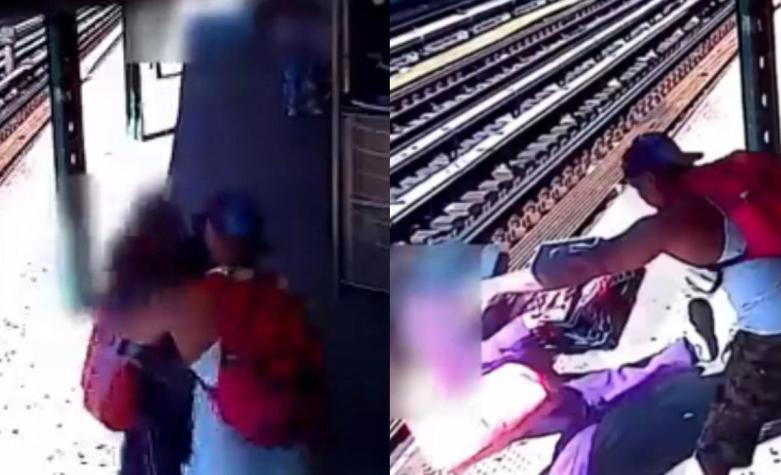 Cámaras registran a sujeto que empujó a mujer a las vías del metro de Nueva York: fue detenido
