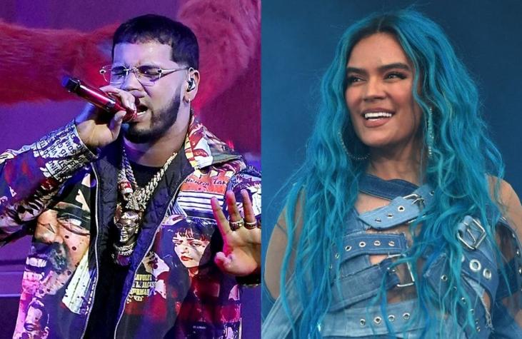 "Tonta":  Anuel AA recibió botellazo en un show y culpó a fan con cabellera azul como la de Karol G