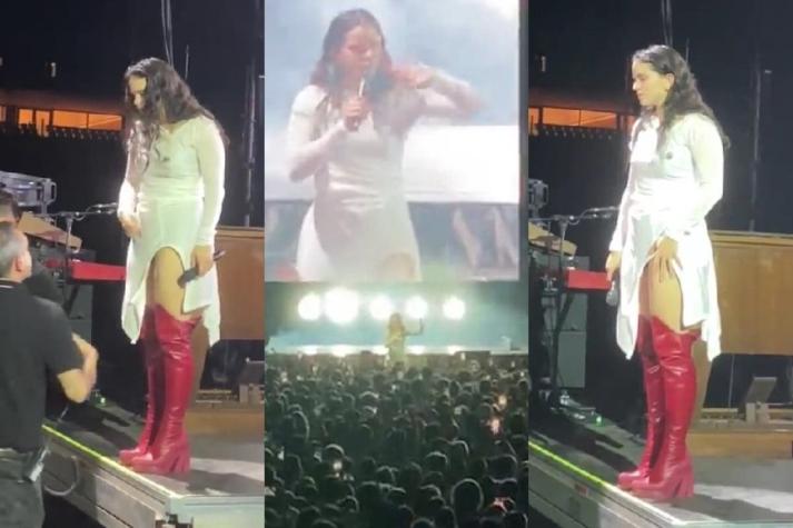 Rosalía detuvo concierto en Sevilla ante el desmayo de un fan