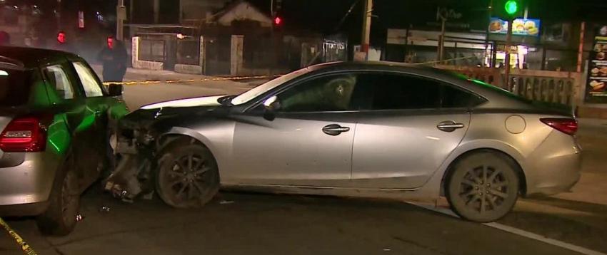 Conductor fue baleado por desconocidos en San Bernardo: Vehículo colisionó contra dos automóviles