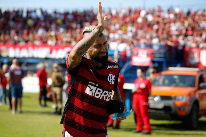 Vidal debutó en el Flamengo en sufrido triunfo por el Brasileirao