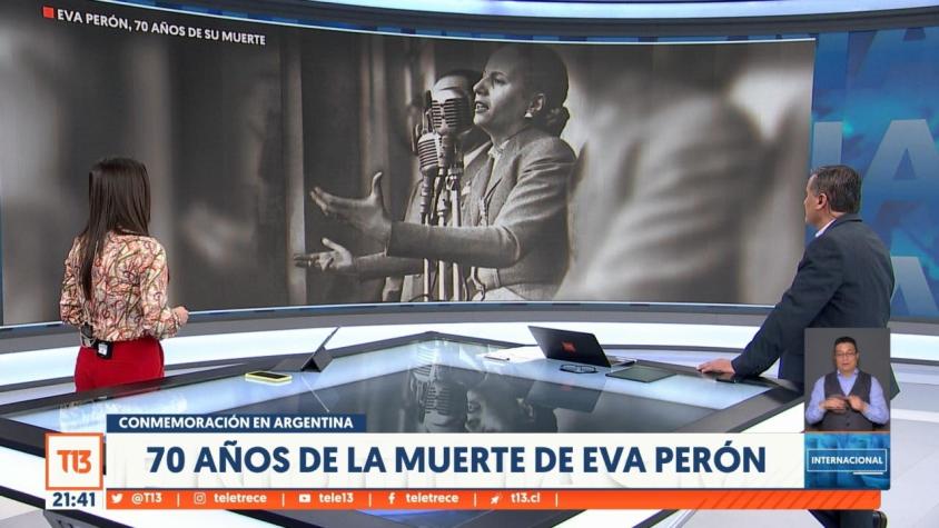 [VIDEO] Variados homenajes en Argentina a 70 años de la muerte de Eva Perón