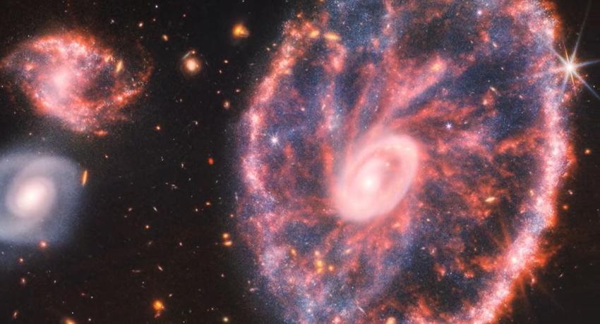 Telescopio James Webb reveló una nueva imagen de la Galaxia Rueda de Carro