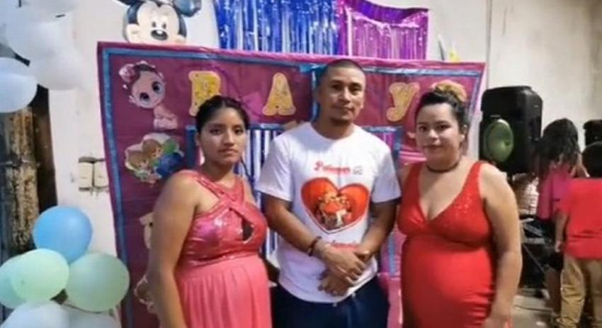 Hombre celebra el baby shower de sus dos esposas y su historia poliamorosa se hace viral
