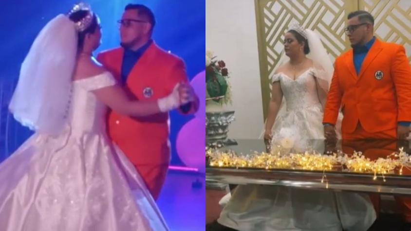 [VIDEO] "Romance te puedo dar": Novio se casa con traje de "Dragon Ball" y se hace viral
