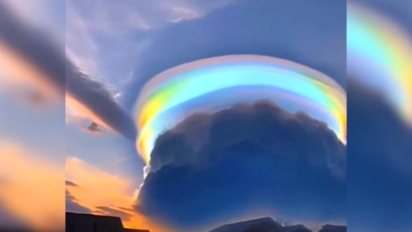 Captan espectacular "nube arcoiris" en China