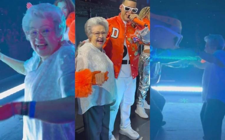 "La verdadera jefa": Adulta mayor causó sensación al bailar sobre el escenario con Daddy Yankee