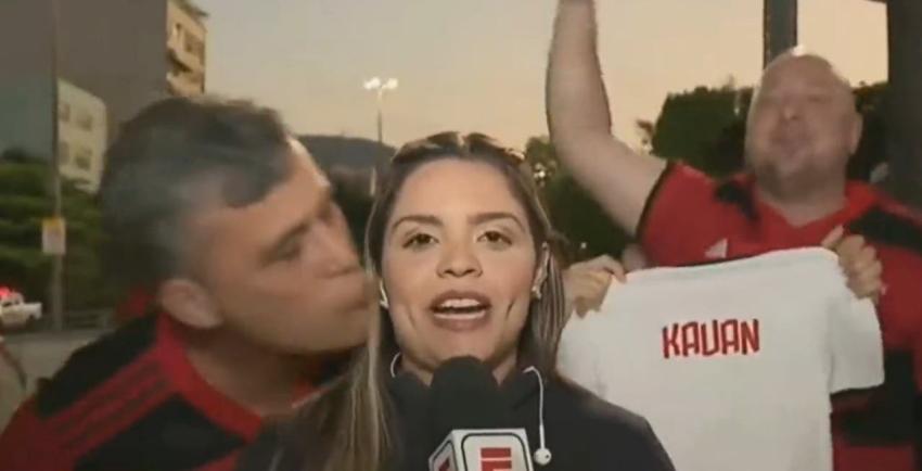 [VIDEO] Periodista fue acosada en vivo por un hincha de Flamengo: Agresor fue detenido