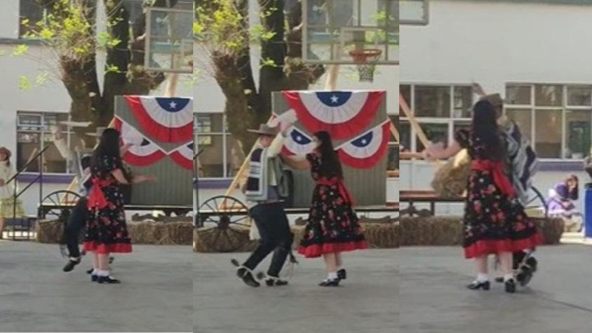 El conmovedor video de una niña ciega bailando cueca con compañero en colegio