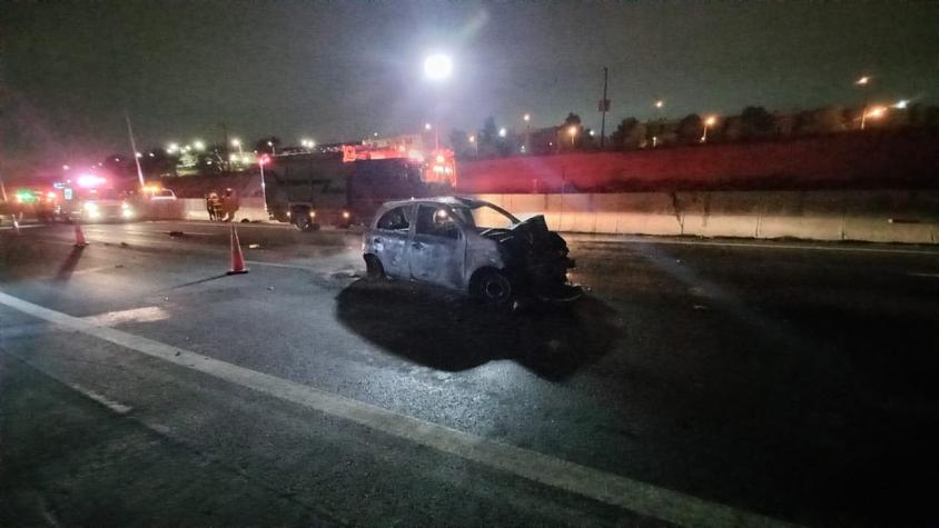 [VIDEO] Brutal accidente en Ruta 78: Móvil de Uber colisiona contra motocicleta
