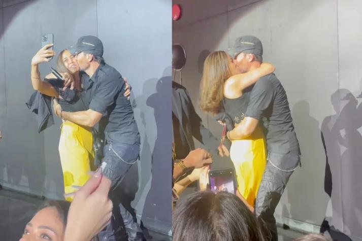 [VIDEO] El efusivo beso con una fan de Enrique Iglesias que fue cuestionado en redes sociales