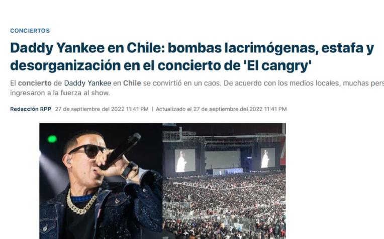 "No había seguridad": Así informó la prensa internacional el caos de Daddy Yankee en Chile