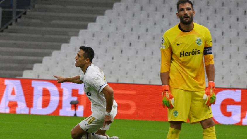 [VIDEO] La peleó y tuvo su recompensa: El gol de Alexis para Olympique ante Sporting en la Champions