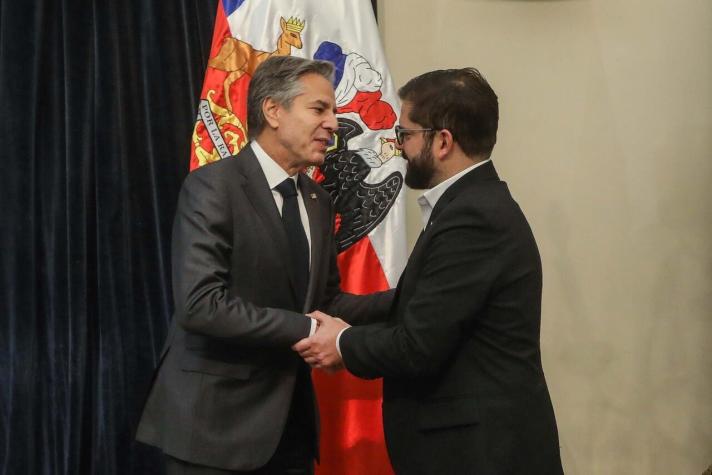 Secretario de Estado de EEUU se reunió con Presidente Boric en La Moneda